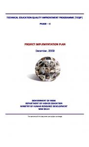 PROJECT IMPLEMENTATION PLAN