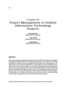 Project Management in Student Information Technology Projects