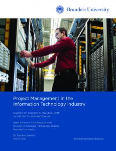 Project Management in the Information Technology Industry