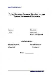 PROJECT REPORT ON - MBA Project