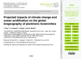 Projected impacts of climate change and ocean acidification - CiteSeerX