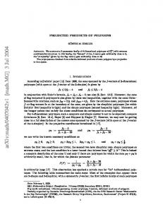 PROJECTED PRODUCTS OF POLYGONS