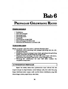 PROPAGASI GELOMBANG RADIO