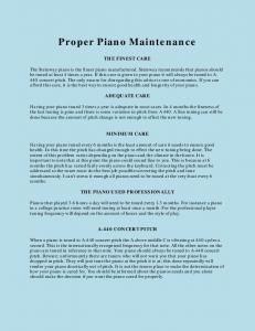 Proper Piano Maintenance - Bill the Piano Tuner