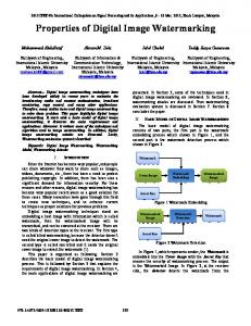 Properties of Digital Image Watermarking