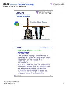 Properties of Fresh Concrete