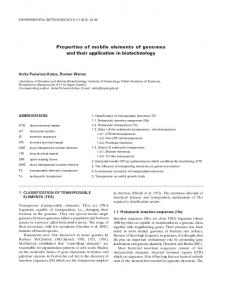 Properties of mobile elements of genomes and their application in ...