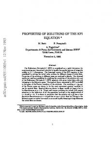 PROPERTIES OF SOLUTIONS OF THE KPI EQUATION