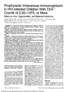 Prophylactic Intravenous Immunoglobulin