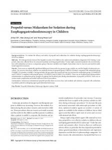 Propofol versus Midazolam for Sedation during ... - BioMedSearch