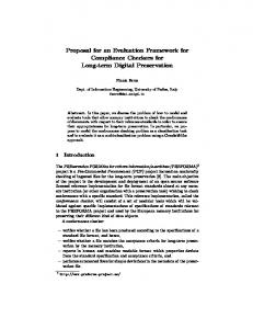 Proposal for an Evaluation Framework for ...