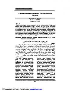 Proposed Photonic Integrated Circuit For Photonic Networks