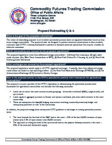 Proposed Rulemaking Questions and Answers - Commodity Futures ...