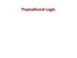 Propositional Logic - Computer Science