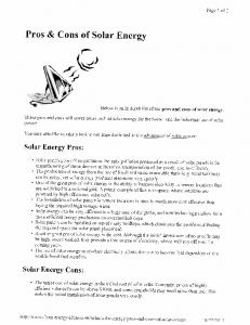 Pros & Cons of Solar Energy