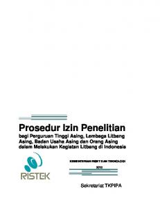 prosedur izin penelitian bagi peneliti asing