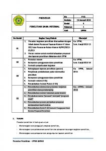 PROSEDUR PENELITIAN DANA INTERNAL