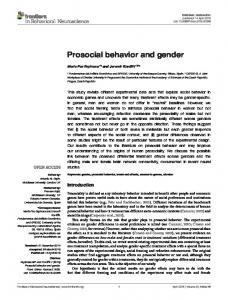 Prosocial behavior and gender