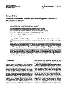 Prosocial Norms as a Positive Youth Development Construct: A