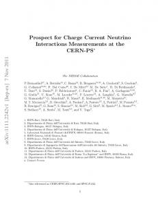 Prospect for Charge Current Neutrino Interactions ... - arXiv