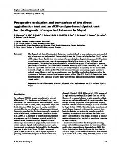 Prospective evaluation and comparison of the direct agglutination test ...