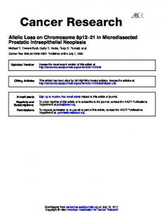 Prostatic Intraepithelial Neoplasia 21 in ...