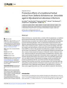 Protective effects of a traditional herbal extract from Stellaria ... - PLOS