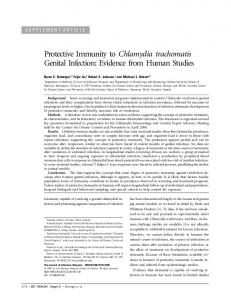 Protective Immunity to Chlamydia trachomatis ... - Semantic Scholar