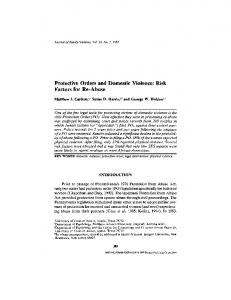 Protective Orders and Domestic Violence: Risk Factors ... - Springer Link