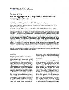 Protein aggregation and degradation mechanisms in ...