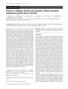 Protein C inhibitor directly and potently inhibits ... - Wiley Online Library