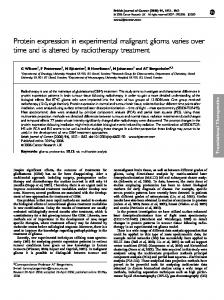 Protein expression in experimental malignant glioma ... - BioMedSearch