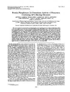 Protein Phosphatase 2A Potentiates Activity of Promoters ... - NCBI - NIH