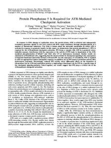 Protein Phosphatase 5 Is Required for ATR-Mediated Checkpoint ...