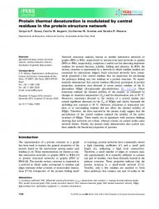 Protein thermal denaturation is modulated by ... - Wiley Online Library