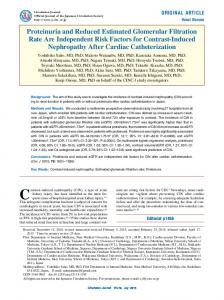 Proteinuria and Reduced Estimated Glomerular Filtration ... - J-Stage