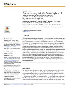 Proteomic analysis in the Dufour