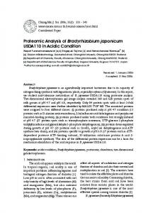 Proteomic Analysis of Bradyrhizobium japonicum ... - ThaiScience