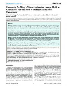 Proteomic Profiling of Bronchoalveolar Lavage ... - Semantic Scholar