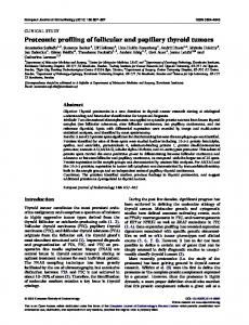 Proteomic profiling of follicular and papillary thyroid tumors