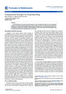 Proteomics & Bioinformatics - CiteSeerX