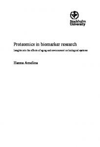 Proteomics in biomarker research