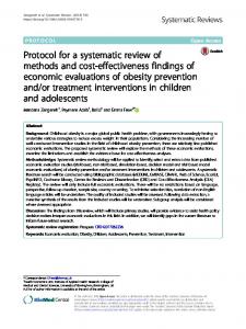 Protocol for a systematic review of methods and ... - Systematic Reviews