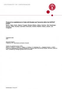 Protocol for establishment of trials with Baobab and Tamarind within ...