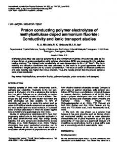 Proton conducting polymer electrolytes of ... - Academic Journals