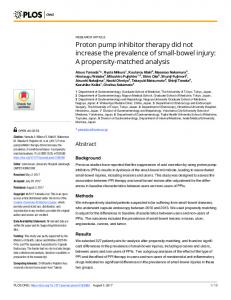 Proton pump inhibitor therapy did not increase the ... - Semantic Scholar