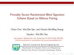 Provably Secure Randomized Blind Signature Scheme Based on ...