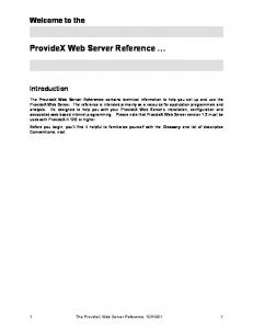 ProvideX Web Server Reference Manual