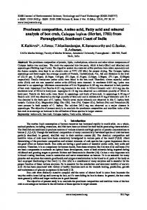 Proximate composition, Amino acid, Fatty acid and ... - IOSR journals