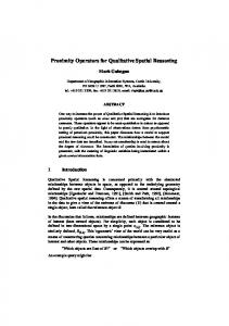 Proximity Operators for Qualitative Spatial ... - Semantic Scholar